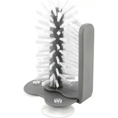Brosse de nettoyage à ventouse grise, brosse de nettoyage multi-usages pour bouteilles, brosse de nettoyage pour verres (1/4)