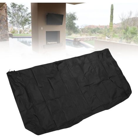 Housse de Protection TV Étanche Résistant à la Poussière Housse TV Extérieur avec Pochette de Rangement pour Patio Jardins Grange Métallique Boiserie Fixation Elastique 210D Oxford Taille XL (1/5)