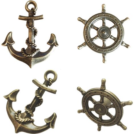 Antique Bronze Kitchen Cabinet Knobs Furniture Pulls Antique Brushed Gold Pull, Nautical Sea Theme Home Decor (1/4)