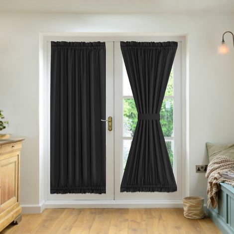 Thermovorhänge zur Verdunkelung, 2-teilig, 63 x 183 cm, mit Stangendurchzug, UV-beständig, schalldämmend, für Fenstertüren und Küchen