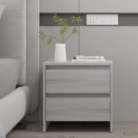 vidaXL Comodino Grigio Sonoma 45x34,5x44,5 cm in Truciolato