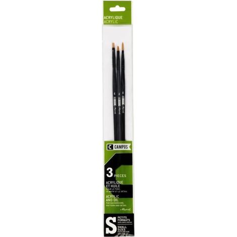 CAMPUS Pochette 3 Pinceaux Acrylique S