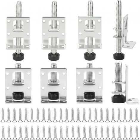YMYNY 8-teiliges verstellbares Möbelbein-Set, 55 mm + 102 mm verstellbares Stahlbein, mit 48 kleinen Schrauben, verstellbares Tischbein für Möbel, Tische, Regale, Schränke (Silber) (1/5)