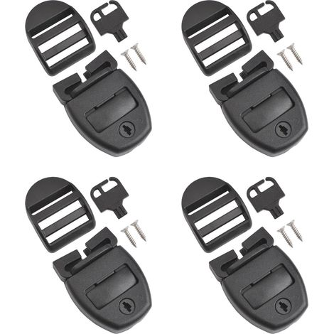 4 Set Hot Tub Cover Clips, kit de réparation de couverture de spa, kit de réparation de loquet de remplacement avec fente, 4 glissières, 4 clés avec 8 vis, loquets Clip Lock (1/5)