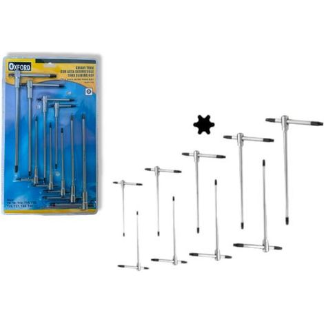SET DI CHIAVI TORX A T CON AGGANCIO MULTIPLO ED ASTA SCORREVOLE 9 PEZZI T8-T40 (1/2)