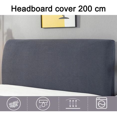 Housse de tête de lit extensible, lavable, amovible, couleur unie, pour chambre à coucher (style : style 3) (1/4)