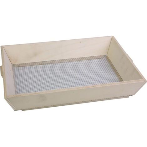 Tamis rectangulaire en bois 32x22 cm – Maille fine 6x6 mm pour tamisage terreau compost gravier – Léger et solide pour usage extérieur (1/5)