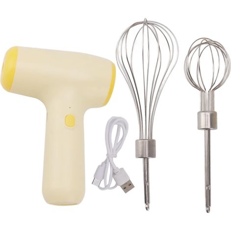 Mini batteur électrique à main sans fil pour la maison, 5 vitesses, beige (1/5)