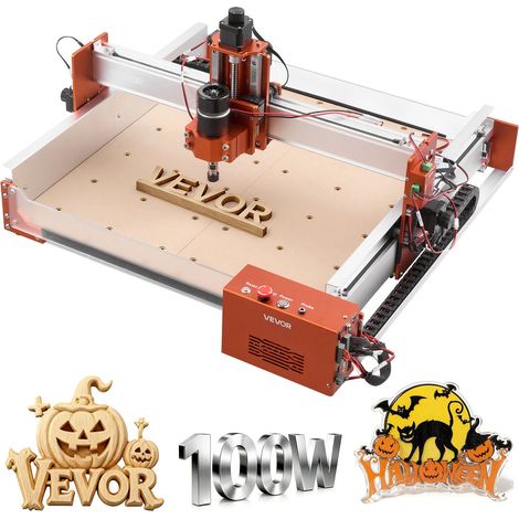 Routeur CNC Broche 100 W Machine de Gravure CNC 3 Axes pour Fraisage Bois Acrylique Alu Métaux Tendres, Rail Linéaire, Compatible GRBL, Zone de Travail 400x400x95 mm, Structure en Alliage d'Alu (1/5)