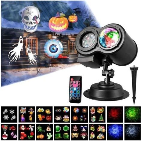 (Black) Christmas Projector Lawn Light 16 Patterns Garden - Landscape Lighting - 12W - Multi-Light (1/4)