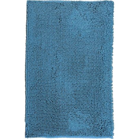 Alfombra de baño azul microfibra 80x50 cm