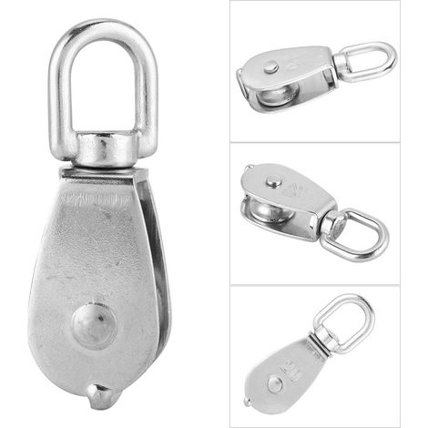 Poulie Galvanisée Pivotante M20 pour Câble Acier, Accessoire de Levage Industriel Résistant