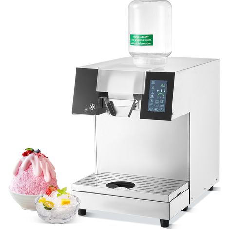 Mophorn Machine à glace commerciale en flocons de neige, acier inoxydable, rasoir électrique 397 lb/24 h, refroidissement liquide pour une dissipation rapide de la chaleur, sorbetière