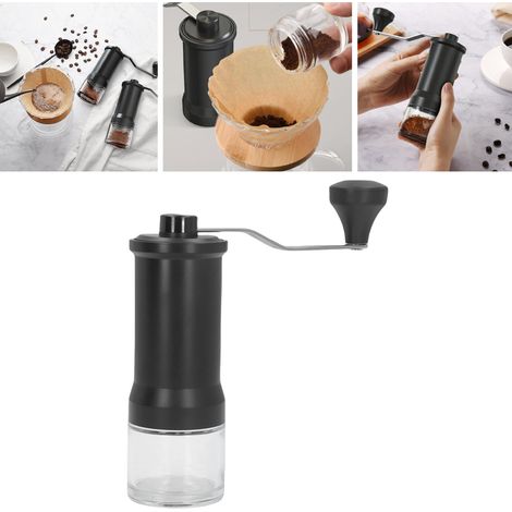 Manuelle Kaffeemühle mit Keramik-Kegelmahlwerk – ABS, Glas, 25 g Fassungsvermögen – Für Zuhause und unterwegs – Leicht zu reinigen (1/5)