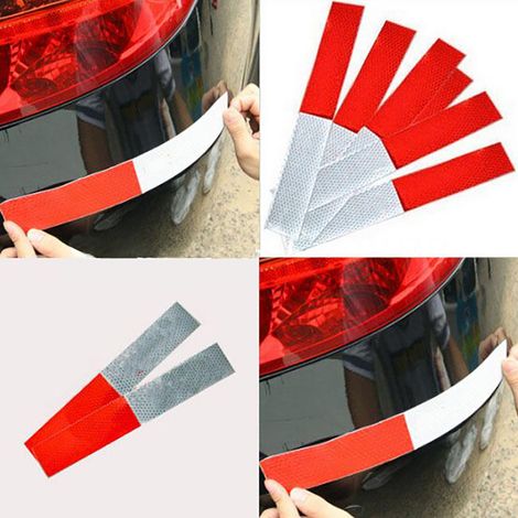 Lot 10 autocollants réfléchissants universels pour voiture, bandes de sécurité nocturne, adhésifs rétroréfléchissants de signalisation, accessoires auto haute visibilité (1/4)