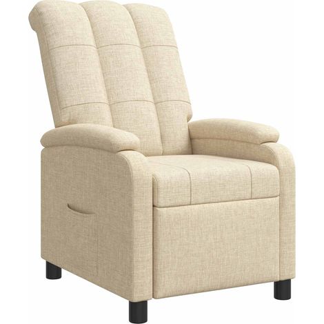 Recliner Crema Tela vidaXL
