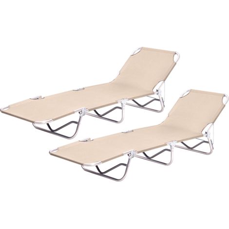 Coppia Set 2 Pezzi Lettino Prendisole Struttura In Alluminio Anodizzato Schienale Regolabile Pieghevole Professionale Tessuto Textilene Impermeabile Resistente Raggi Uv Giardino Piscina Spiaggia Terra (1/5)