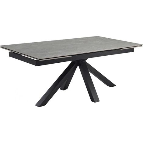 Table extensible 160/240 cm céramique gris marbré pied croix - ARIZONA 04 (1/5)