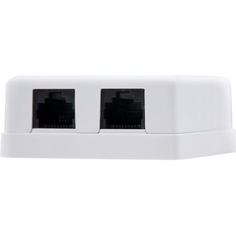 Nanokabel - rj45 cat.6 utp Flächenrosette 2 Buchsen - Farbe weiß (1/3)