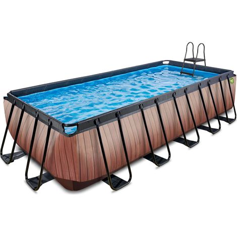 EXIT Wood Pool 540x250x122cm mit Sandfilterpumpe - braun (1/5)