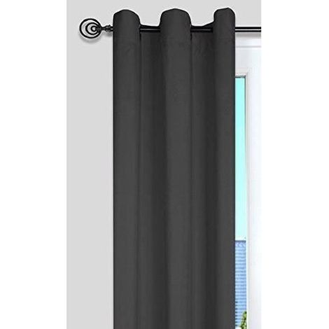 Rideau à œillets en polyester anthracite 135 x 240 cm (1/2)