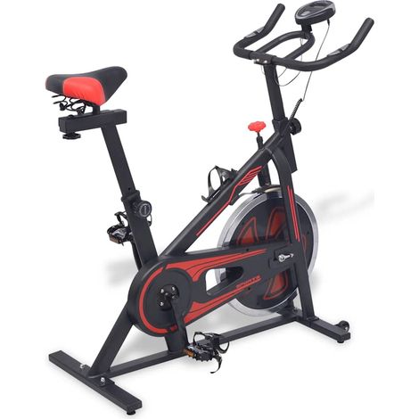Heimtrainer mit Pulsmesser Schwarz und Rot