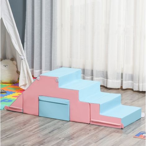 Jeu d’escalade et toboggan pour enfants, 147 x 49 x 47 cm, rose et bleu DESVIAE (1/5)