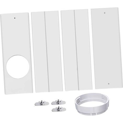 Joint Universel pour Climatiseurs Kit de Climatiseur Portable pour Fenêtre avec Panneaux D'étanchéité Télescopiques Réglables, Kit de Ventilation Télescopique PVC Segmenté Robuste et Léger (1/5)
