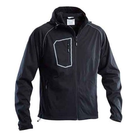 GIUBBINO SOFTSHELL CON CAPPUCCIO 'FASTEN' NERO Tg. M (48-50) (1/2)