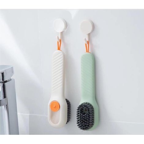 Multifunktionale Reinigungsbürste, Schuhbürste mit Reinigungsbehälter, Haushaltsreinigungsbürste und Kleiderbürste, vielseitig einsetzbar in Küche und Schlafzimmer (2 Stück)