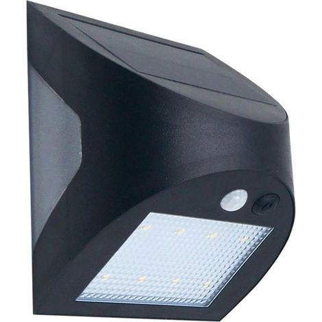 Applique LED solare "Kolam" con sensore di movimento PIR e crepuscolare (3W 6000K 300lm) IP65 colore nero