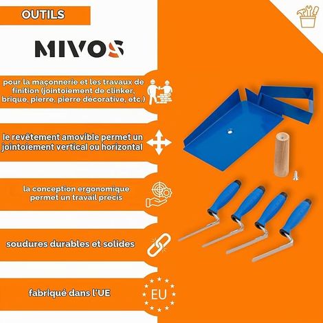 Truelle de Maçon Truelle de Maçon à Bout Carré en Acier Inoxydable avec Poignée Souple 140 mm (1/3)