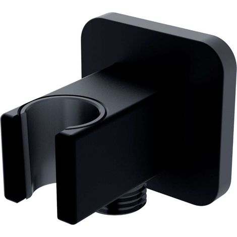 OMNIRES - Wandanschlussbogen mit Halterung, schwarz matt 8815BL (1/2)