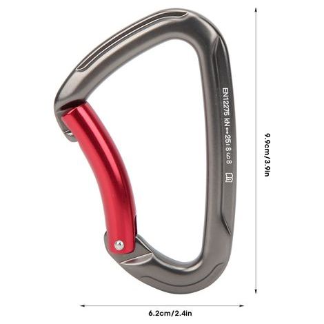 Mousqueton d'escalade de type D, résistant à l'usure, roulement 25kN, équipement d'extérieur en alliage d'aluminium (1/5)
