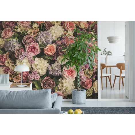 Papier Peint Floral - Mur Fleuri Vintage - 150 x 250 cm (1/2)