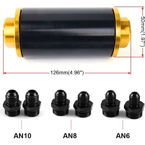 Car modification fuel filter, gasoline filter, magnetized gasoline filter element, 50mm - Black Gold (1/3)