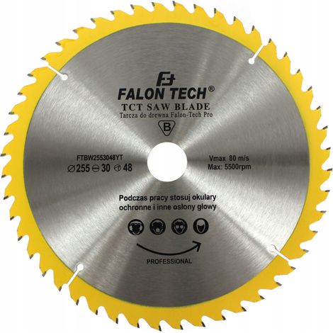 Lama per sega con punte in carburo per legno 255 mm x 30 mm 48T WIDIA Falon-Tech