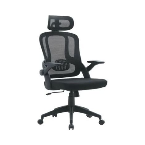 POLTRONA UFFICIO CON BRACCIOLI NERO 62.5X65BX128H CM RIVERSIDE