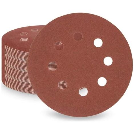 320 Grain Feuilles Abrasives 50pcs, 125mm 5 pouces 8 trous Disques Abrasifs pour Ponceuse Orbitale et tous les Outils Oscillants (320 x 50pcs) (1/5)