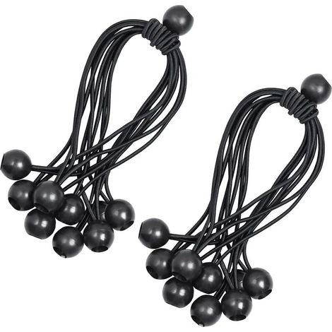 20er-Pack Kugelspanner, Verlängerungsringe, hochelastisches Spanngummi, 22,5 cm, Gardinenösen, Gardinenspanner aus Gummi, Pavillons FLITI (1/4)