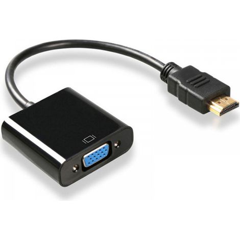1PC Noir Adaptateur HDMI vers VGA Adaptateur convertisseur mâle vers Fem 1080P pour Tablette PC Portable (1/5)