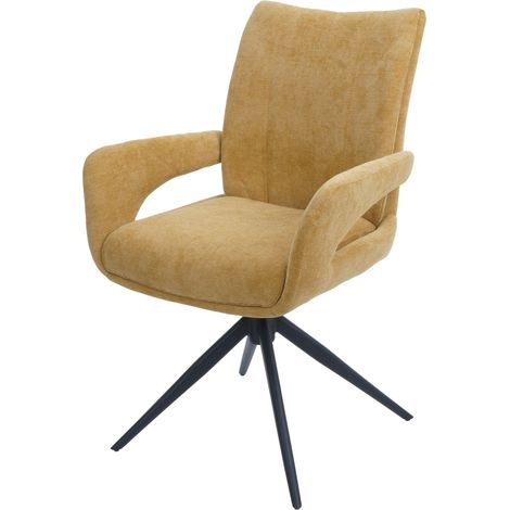 Chaise de salle Ă manger HWC-O78 chaise de cuisine pivotante avec retour automatique tissu/textile chenille (310 g/m2 (1/2)