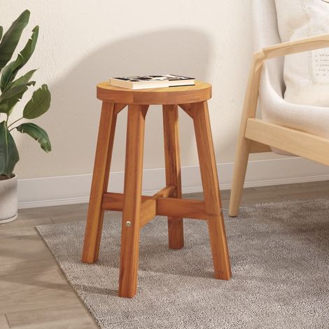 vidaXL Sgabello Marrone 38x38x45 cm Rotondo Legno Massello di