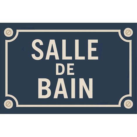 Plaque de porte en métal Salle de Bain Style plaque de rue (1/2)