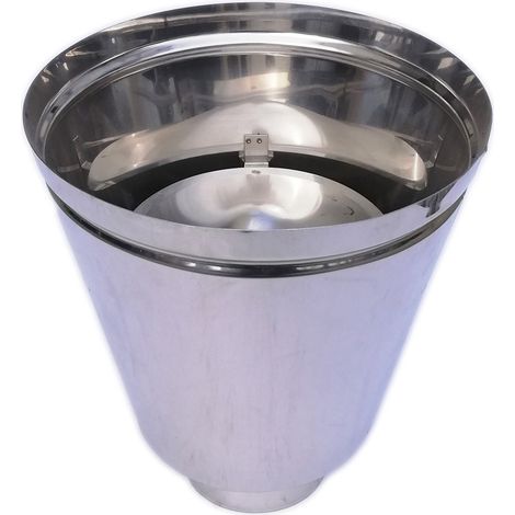 Fumaiolo da 130mm terminale veneto inox base tonda m maschio (1/5)