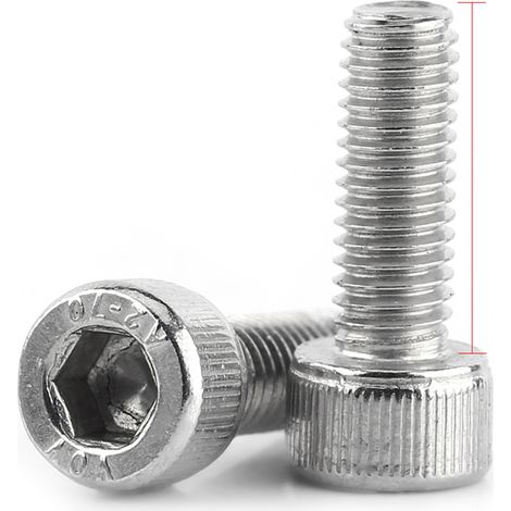 Vis à tête cylindrique creuse hexagonale en acier inoxydable M5, filetage complet (M514) (1/2)
