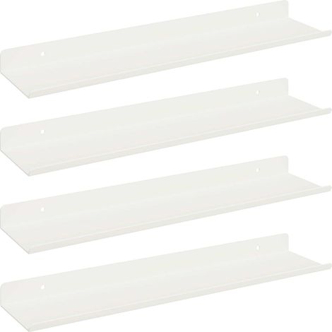 Floating Shelf Wall-mounted 4 pcs White 40 x 8.5 x 2.5 cm Steel vidaXL
