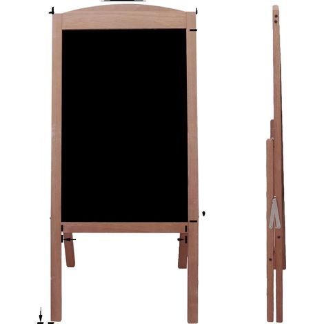 Tableau noir, cadre en bois, design portable, Marron (1/2)
