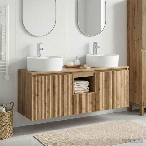 vidaXL Bathroom Cabinet Set 3 pcs Artisan Oak 49.5 x 44.5 x 65 cm (1/5)