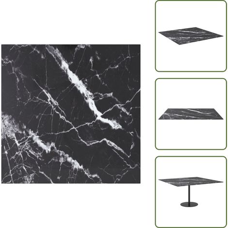 Dessus de table noir 80x80 cm 6 mm verre trempé design marbre - Plateau De Table - Dessus De Table - Verre Trempé - Design Marbre - Table À Manger (1/5)